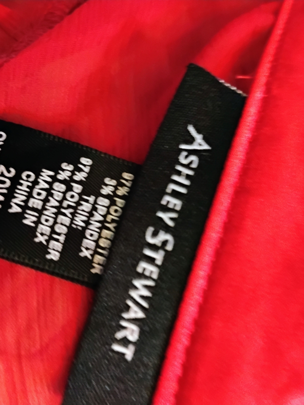Ashley Stewart Ruffle-Front Sheer Blouse in Deep Red - Picture 12 of 14